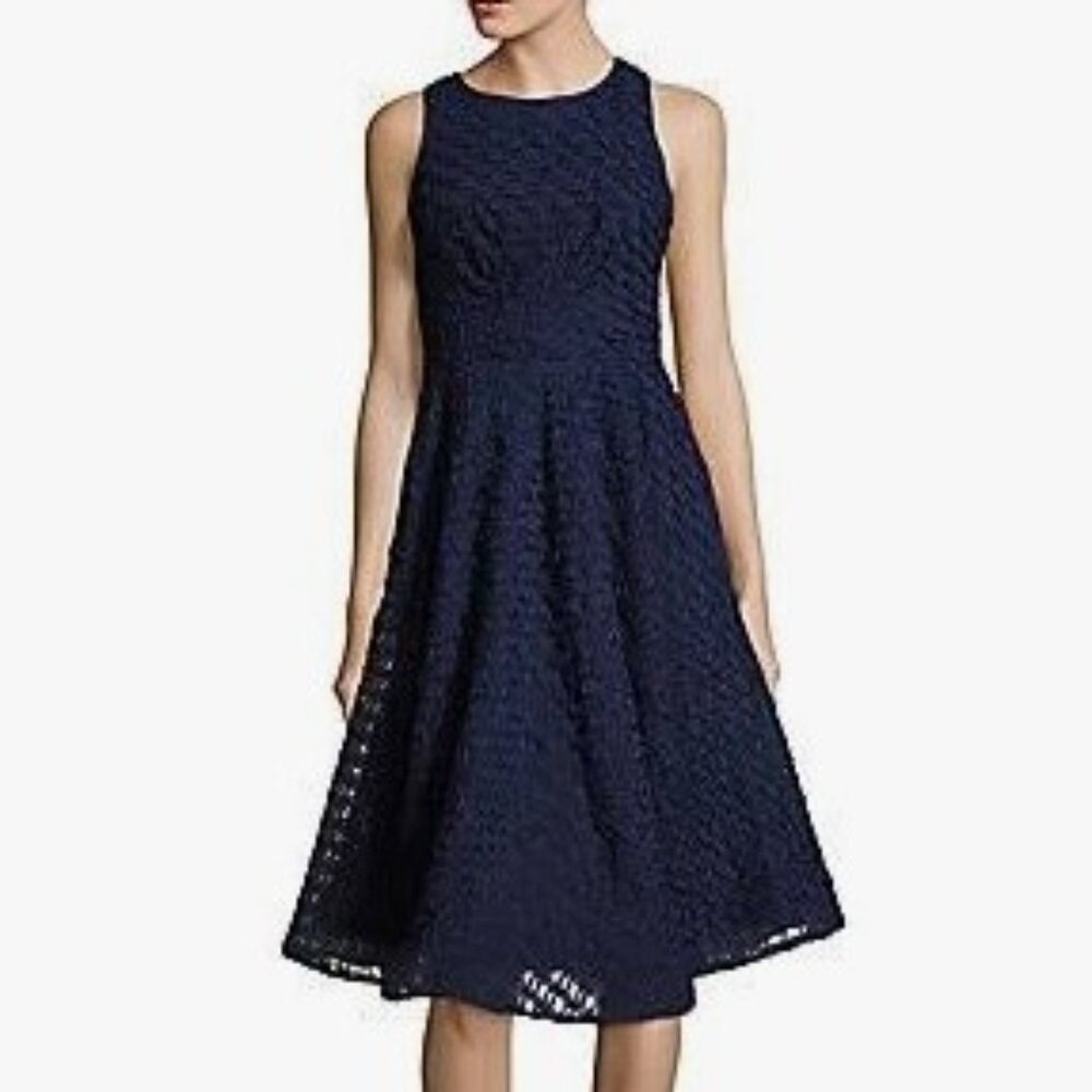 Nicole Miller Textured Crisscross-Back Dress